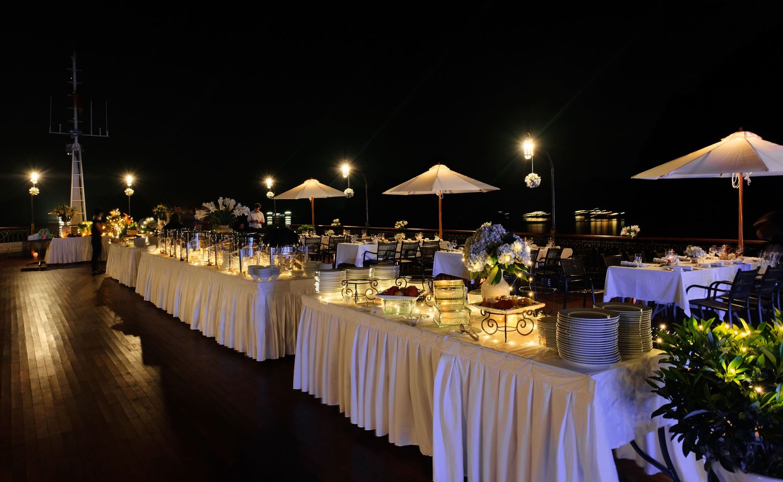 Fête sur la terrasse